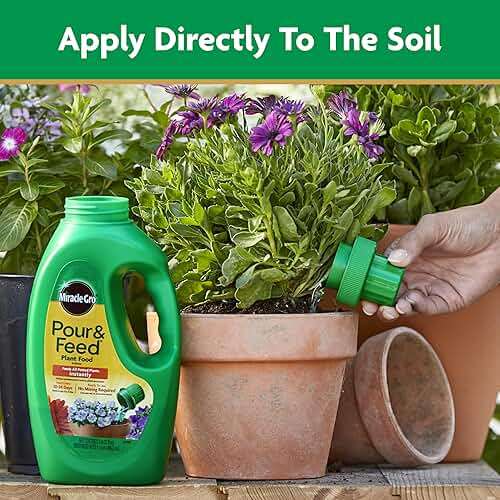 Miracle-Gro Pour & Feed Plant Food - Outdoor and Indoor Plant Fertilizer for Containers, Instantly Feeds, 32 fl. oz. - Image 4