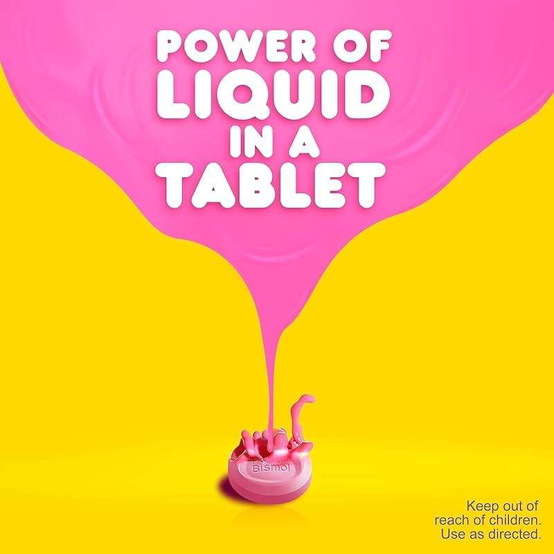 Pepto Bismol Chewable Tablets, Upset Stomach Relief, Nausea Relief, Heartburn Relief, Indigestion Relief, Anti Diarrhea Medication for Adults - 5 Symptom Relief, 30 ct - Image 6