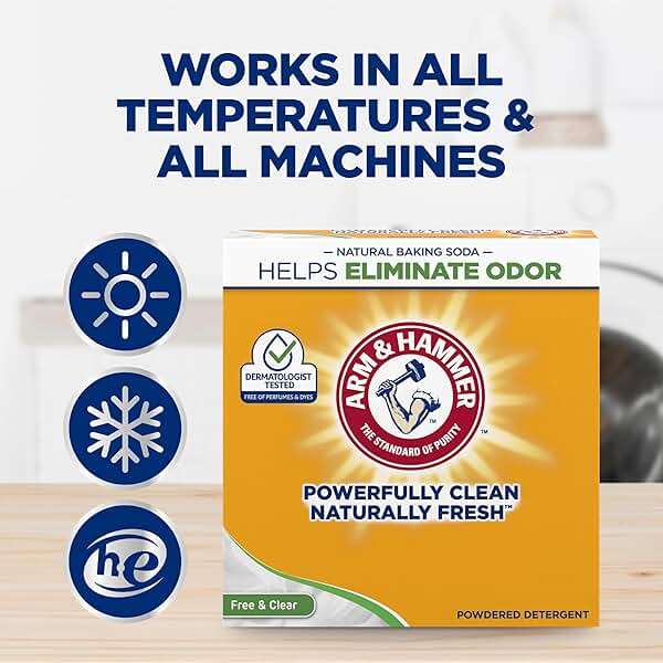 ARM & HAMMER Powder Laundry Detergent, Free of Perfume and Dyes, 100 Loads - Image 4