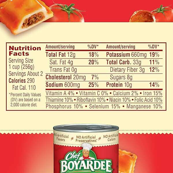 Chef Boyardee Mini Beef Ravioli and Meatballs, 15 Oz Can - Image 2