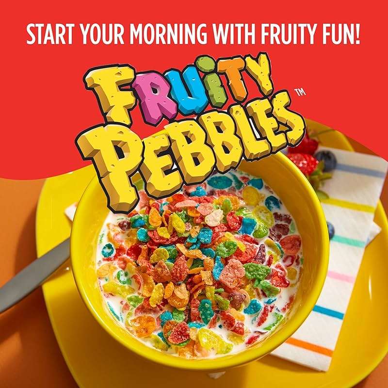 Fruity Pebbles, Breakfast Cereal for Kids, Made with Sweetened Puffed Rice, 11 Ounce - Image 5