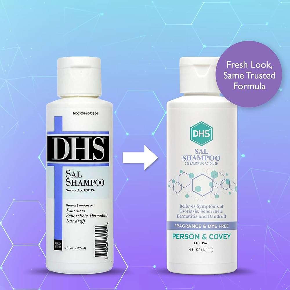 DHS SAL Shampoo - Maximum Strength Shampoo for Psoriasis, Eczema, and Dandruff / Medicated Anti-Dandruff Shampoo Reduces Oil, Treats Itchy Scalp with Salicylic Acid / PBA-free, Fragrance-free / 4oz - Image 2