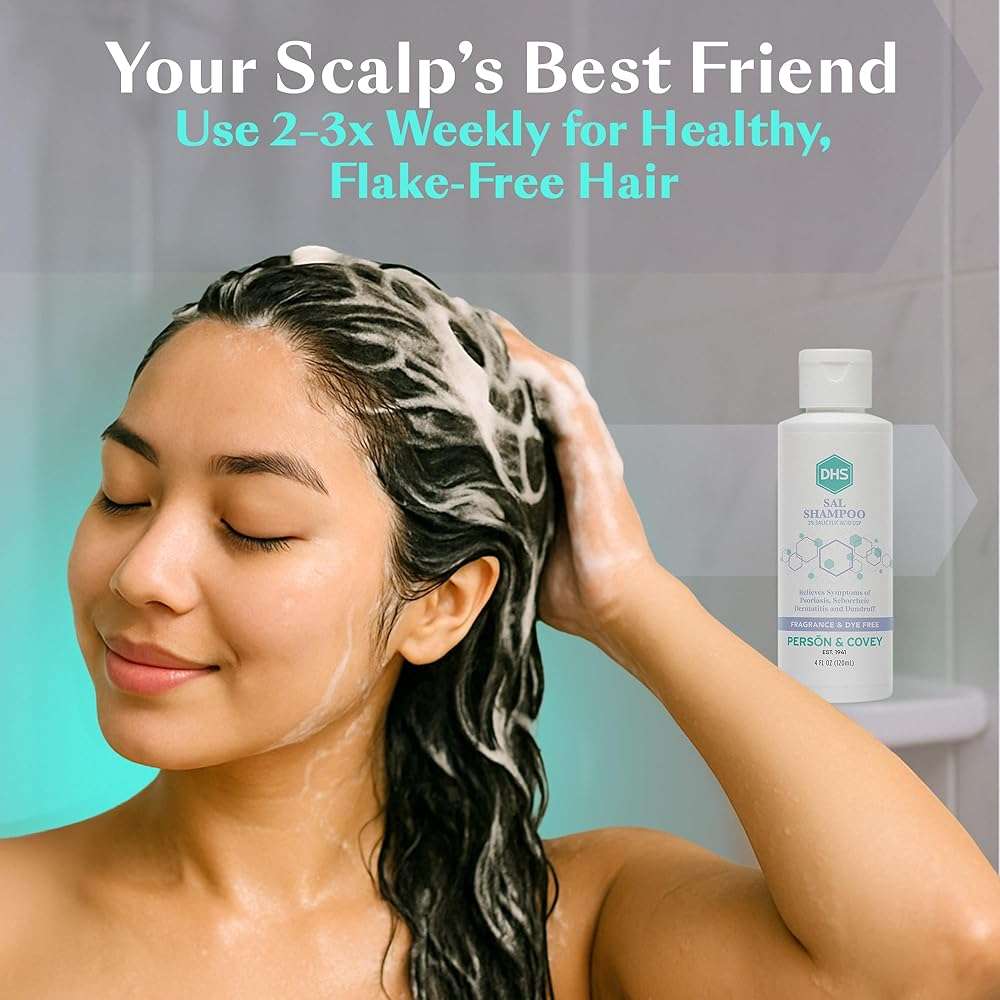 DHS SAL Shampoo - Maximum Strength Shampoo for Psoriasis, Eczema, and Dandruff / Medicated Anti-Dandruff Shampoo Reduces Oil, Treats Itchy Scalp with Salicylic Acid / PBA-free, Fragrance-free / 4oz - Image 5
