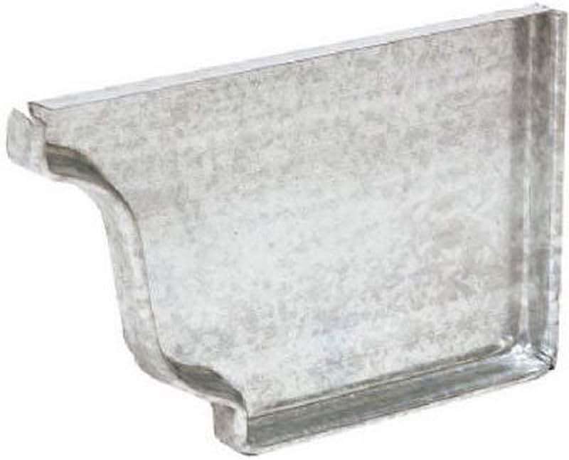 AMERIMAX HOME PRODUCTS 15206 4-Inch Mill Finish Galvanized Right End Cap - Image 1