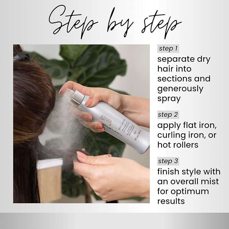 Kenra Platinum Hot Spray 20 | Heat Protection Styler | Long-Lasting, Firm Hold | Adds Vibrant Shine | Humidity & Thermal Protection | Clean Release From Heated Tools | All Hair Types - Image 4