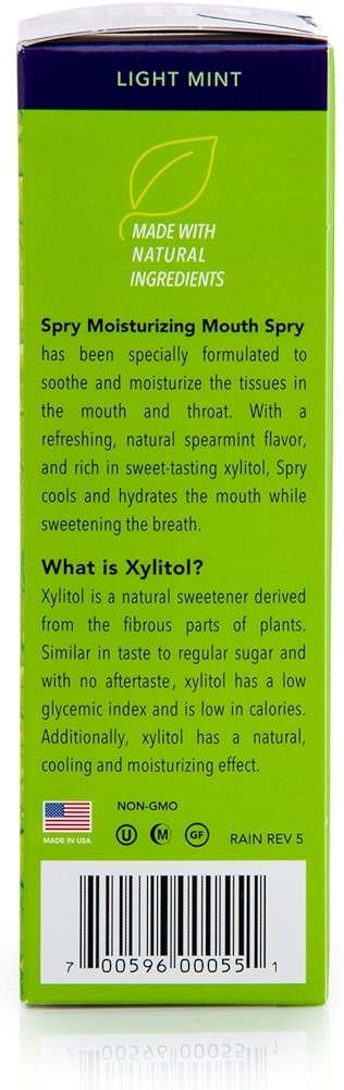 Spry Natural Xylitol Moisturizing Dry Mouth Spray, Stop Bad Breath, Increase Saliva Production, Non-GMO, Gluten-Free On The Go Oral Care with Spearmint Flavor, 4.5 fl.oz (Pack of 1) - Image 3