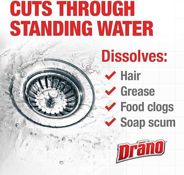 Drano Max Gel Drain Clog Remover & Cleaner, Fast-Acting to Unclog Standing Water & Remove Hair, Grease & Food Blockages, Safe for all Pipes & Septic, Kitchen Sinks, Bathroom Showers & Tubs, 32 Oz - Image 4