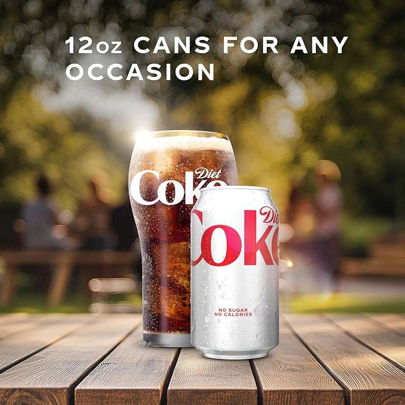 Diet Coke Soda Soft Drinks, 12 fl oz Fridge Pack Cans, 12 Pack - Cola Flavored Diet Soda Soft Drinks - Image 4