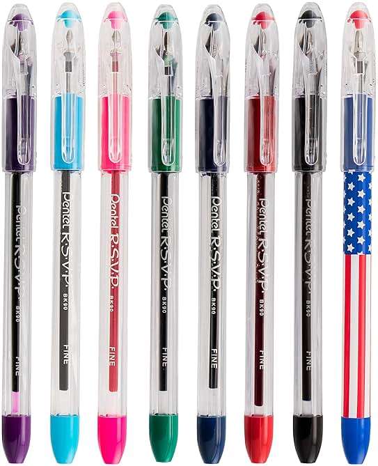 Pentel R.S.V.P. Ballpoint Pen, Fine Line, Black Ink, 5 Pack (BK90BP5A) - Image 4