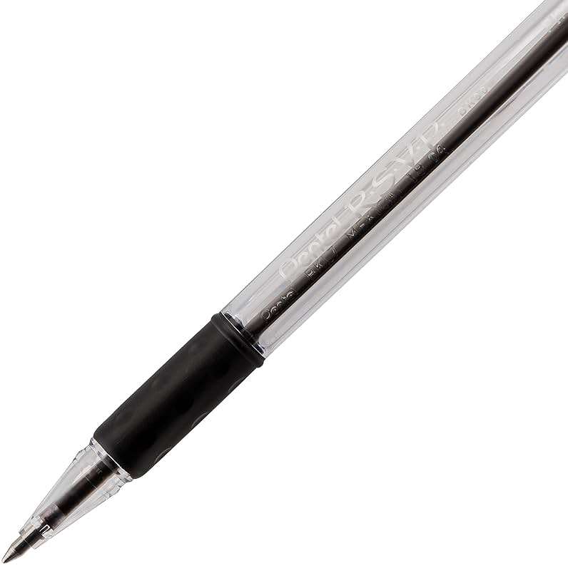 Pentel® R.S.V.P.® Ballpoint Pens, Fine Point, 0.7 mm, Clear Barrel, Black Ink, Pack Of 5 - Image 5