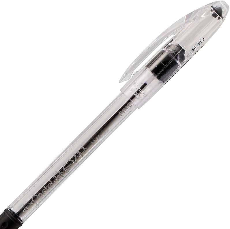 Pentel® R.S.V.P.® Ballpoint Pens, Fine Point, 0.7 mm, Clear Barrel, Black Ink, Pack Of 5 - Image 6