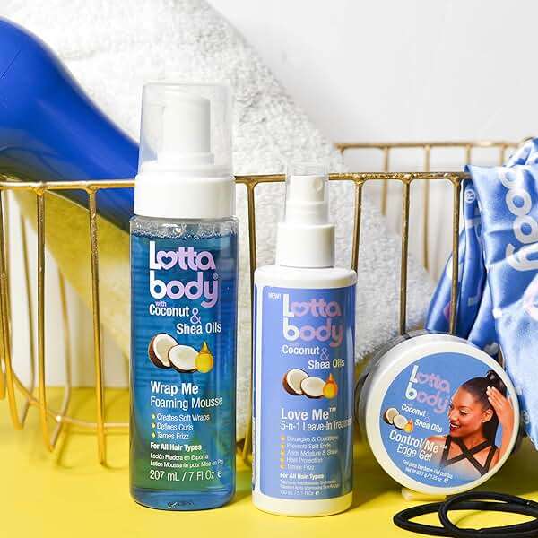 Lottabody Wrap Me Foaming Mousse with Coconut & Shea Oils, Lightweight Moisture-Rich Curl-Defining & Frizz-Control Styling Mousse for Natural Curly, Coily & Relaxed Hair, 7 oz - Image 4