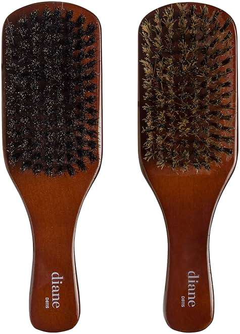 Diane Premium 100% Boar Bristle 2-Sided Club Brush for Men, Medium Firm Bristles for Thick, Curly or Coarse Hair, Mens Brush for Detangling, Smoothing, Wave Styles, Soft on Scalp, Restores Shine - Image 5