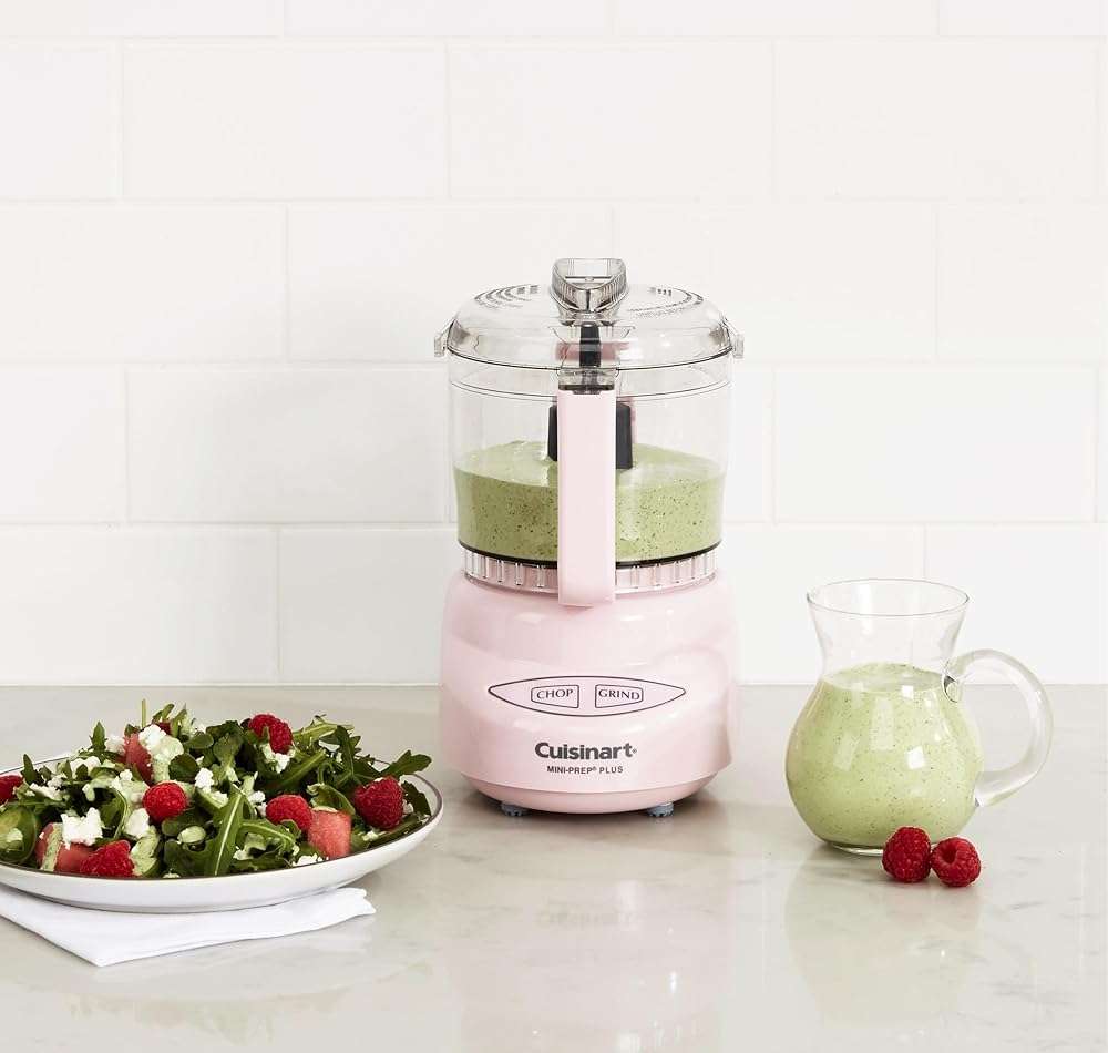 Cuisinart Mini-Prep Plus Food Processor, 3-cup Mini Food Processor to Chop Herbs, Vegetables, and Hard Cheese, 3-cup Work Bowl, Reversible Stainless Steel Blade, DLC-2APK, Pink - Image 2