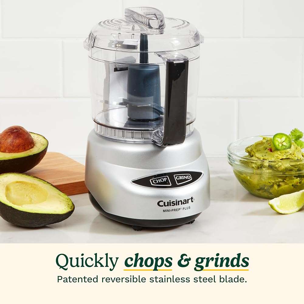 Cuisinart Mini-Prep Plus Food Processor, 3-cup Mini Food Processor to Chop Herbs, Vegetables, and Hard Cheese, 3-cup Work Bowl, Reversible Stainless Steel Blade, DLC-2APK, Pink - Image 4