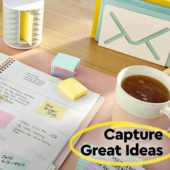 Post-it Notes, 3 in x 3 in, 12 Lined Sticky Notes Pads, 100 Sheets per Pad, The Iconic Canary Yellow Note, New Year Organization or Second Semester School Supplies - Image 7