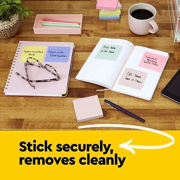 Post-it Notes, 3 in x 3 in, 12 Lined Sticky Notes Pads, 100 Sheets per Pad, The Iconic Canary Yellow Note, New Year Organization or Second Semester School Supplies - Image 10
