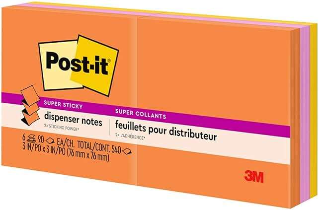 Post-it Super Sticky Dispenser Pop-up Notes, 6 Sticky Note Pads, 3 x 3 in., 2X the Sticking Power, School Supplies and Oﬃce Products, Use with Post-it Note Dispensers, Energy Boost Collection - Image 14