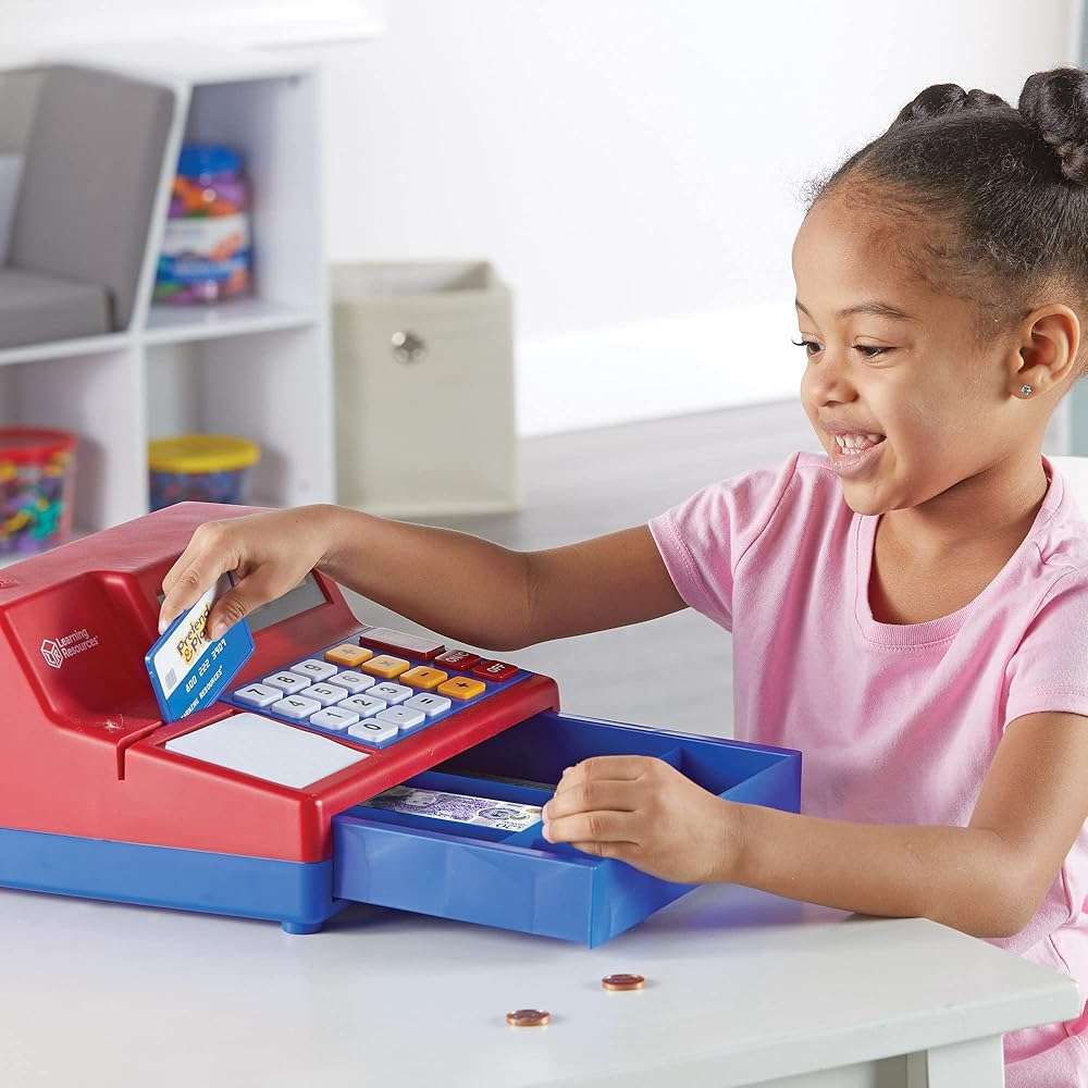 Learning Resources Pretend & Play Calculator Cash Register with Canadian Currency, Classic Counting Toy, Kids Cash Register, 73 Pieces, Ages 3+ - Image 5