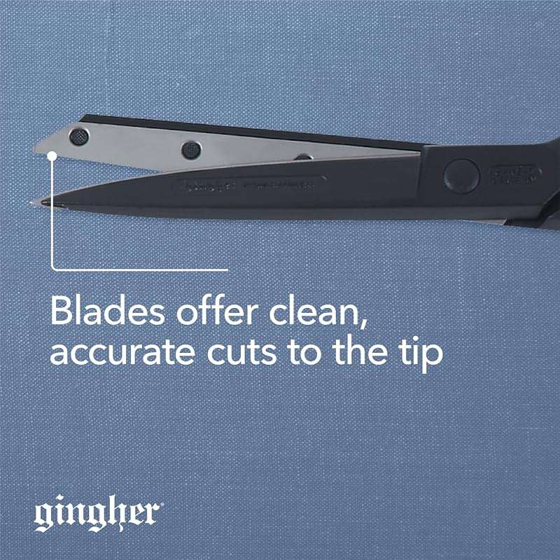Gingher Featherweight Bent Handle Scissors - 8" Stainless Steel Shears - Sharp Fabric Scissors - Black - Image 4