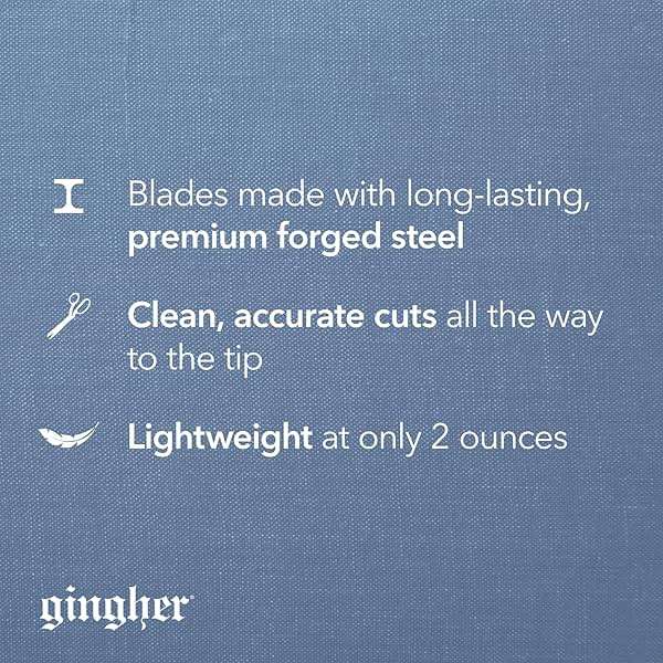 Gingher Featherweight Bent Handle Scissors - 8" Stainless Steel Shears - Sharp Fabric Scissors - Black - Image 5