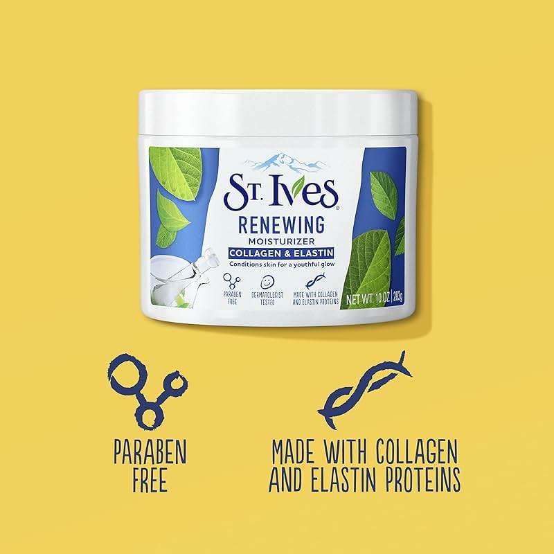 St. Ives Face Moisturizer Cream, Collagen and Elastin, Renewing Facial Moisturizer for Women, Paraben Free, Dermatologist Tested Daily Moisturizing for Dry Skin Cruelty Free, 10 oz - Image 8