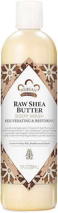 Nubian Heritage Body Wash Raw Shea Butter for Dry Skin Paraben Free Body Wash, 13 oz - Image 1