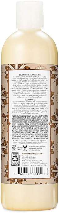 Nubian Heritage Body Wash Raw Shea Butter for Dry Skin Paraben Free Body Wash, 13 oz - Image 2