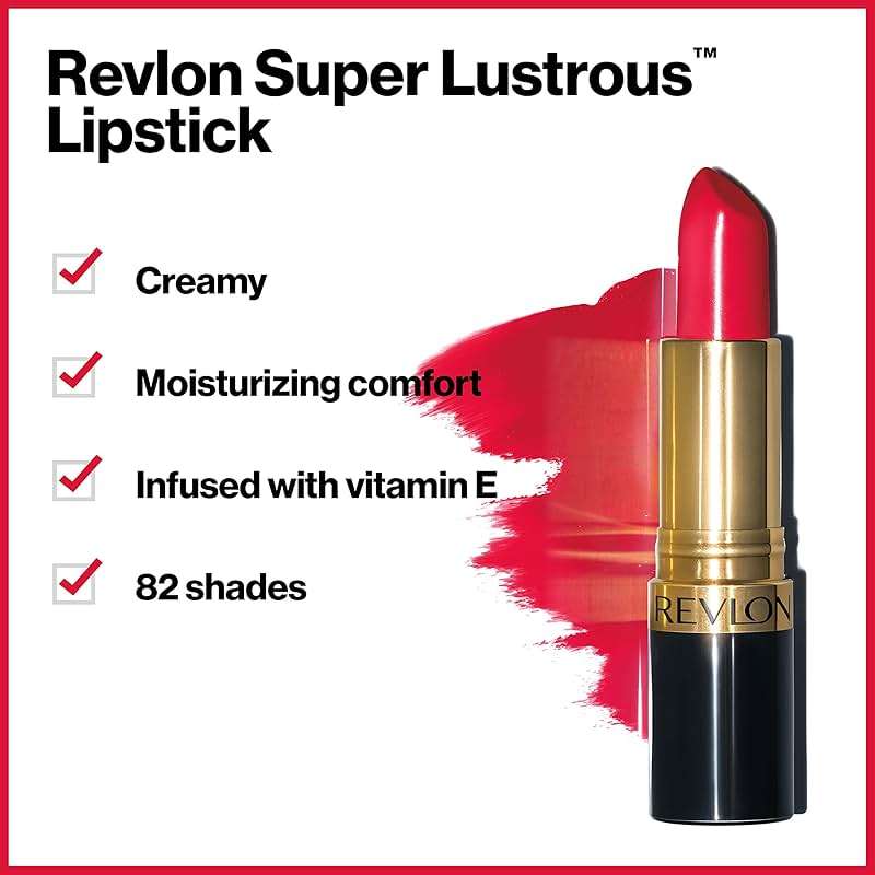 Revlon Super Lustrous Lipstick, Creamy Formula For Soft, Fuller-Looking Lips, Moisturized Feel, Blushing Mauve (460), 0.15 oz - Image 3
