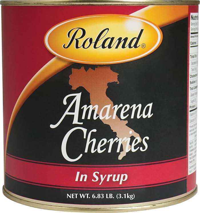 Roland Foods Whole Pitted Amarena Cherries in Syrup, Specialty Imported Food, 6.83 Pound Can, Pack of 1 - Image 1