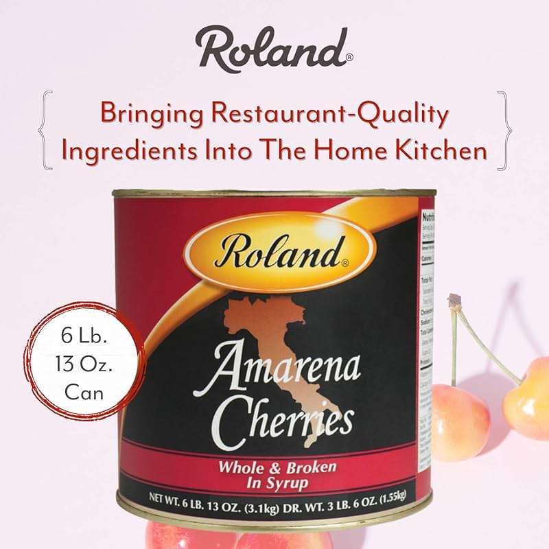 Roland Foods Whole Pitted Amarena Cherries in Syrup, Specialty Imported Food, 6.83 Pound Can, Pack of 1 - Image 4