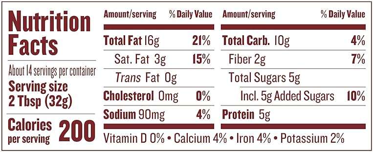 Justin's Classic Almond Butter, Only Two Ingredients, No Stir, Gluten-free, Non-GMO, Keto-friendly, Responsibly Sourced, 16 Ounce Jar, Pack of 1 - Image 2