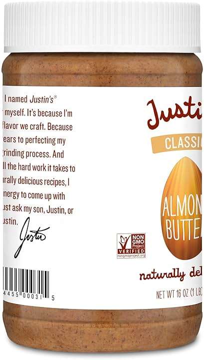 Justin's Classic Almond Butter, Only Two Ingredients, No Stir, Gluten-free, Non-GMO, Keto-friendly, Responsibly Sourced, 16 Ounce Jar, Pack of 1 - Image 4