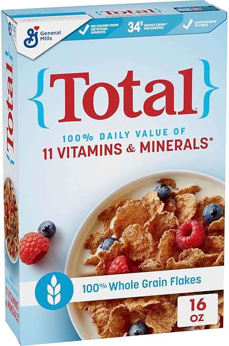 Total Breakfast Cereal, 100% Daily Value of 11 Vitamins and Minerals, Whole Grain Cereal, 16 oz - Image 1