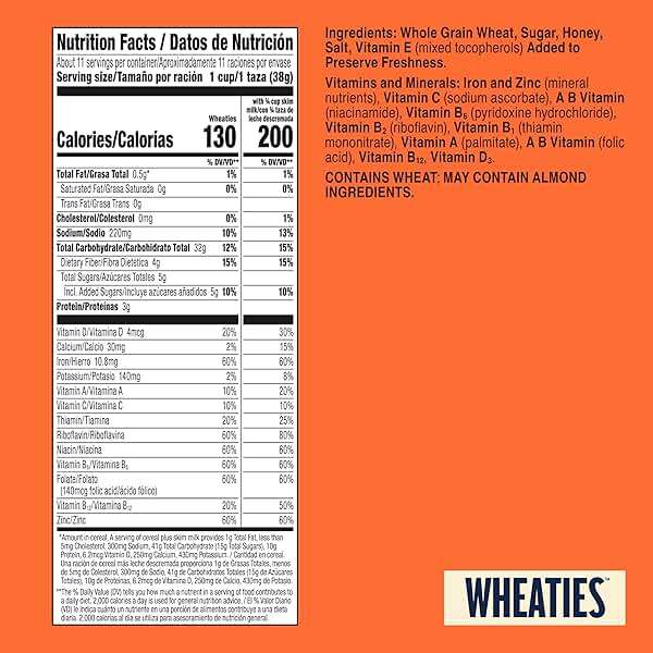 Wheaties Cereal, Breakfast of Champions, Jalen Hurts Cereal Box, 100% Whole Wheat Flakes, 15.6 oz - Image 2