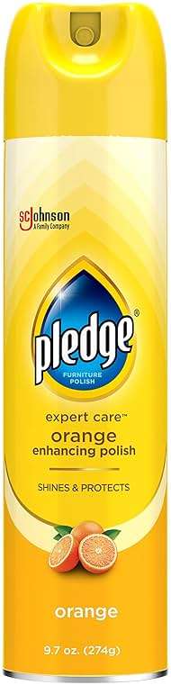 Pledge Enhancing Polish, Wood & Furniture Spray, Orange Scent, 9.7oz - Image 1