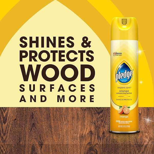 Pledge Enhancing Polish, Wood & Furniture Spray, Orange Scent, 9.7oz - Image 2