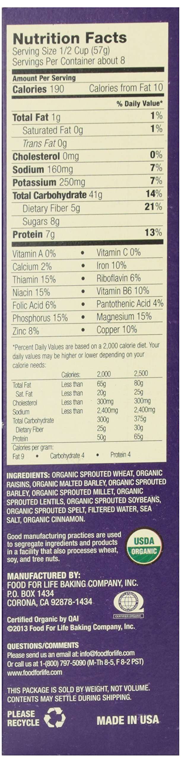 Food For Life, Cereal Ezekiel 49 Cinnamon Raisin Organic, 16 Ounce - Image 2