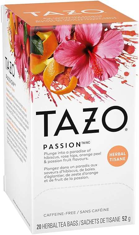TAZO Passion Herbal Tea Bags, Hot or Iced, Caffeine Free, 20 Total Tea Bags - Image 4