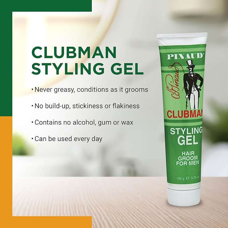 Clubman Pinaud Styling Gel Hair Groom for Men, Conditioning, Non-Greasy, 3.75 Fl Oz - Image 3