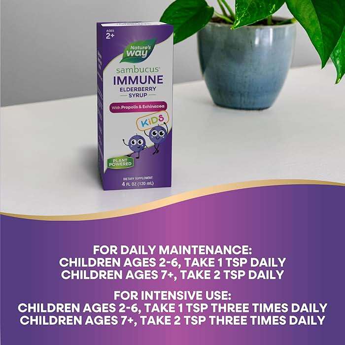 Nature's Way Sambucus Kids Immune Elderberry Syrup, Black Elderberry Extract with Echinacea & Propolis, Traditional Immune Support for Children with Superfood Antioxidants(1), Berry Flavored, 4 Fl Oz - Image 6