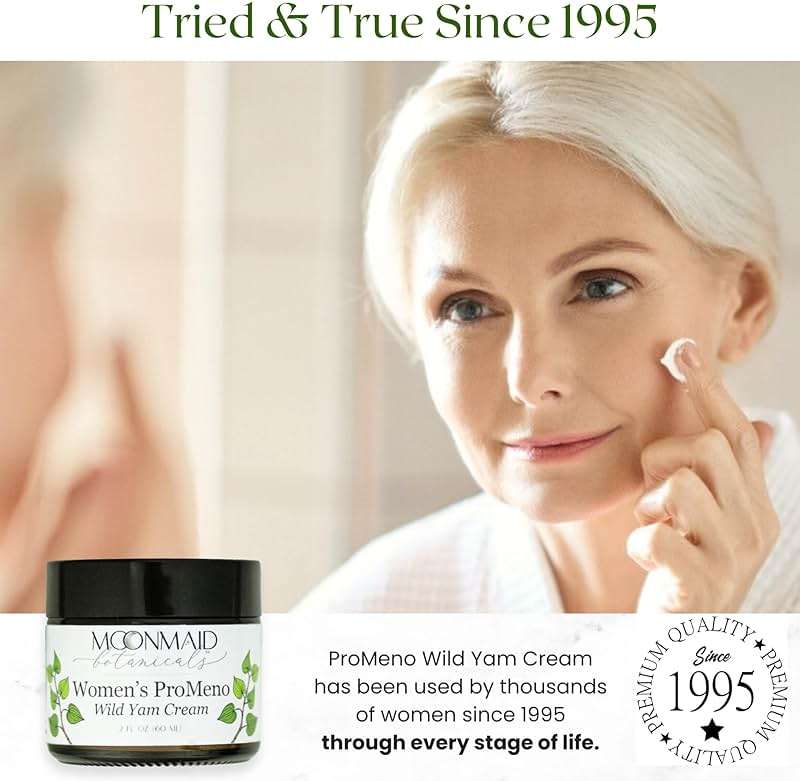 MoonMaid ProMeno Wild Yam Cream for Hormone Balance 2 Oz | Organic Wild Yam Cream for Hormones, Menopause Support, Skin Rejuvenation, Mood Balance, and Improved Sleep | Made in USA - Image 2