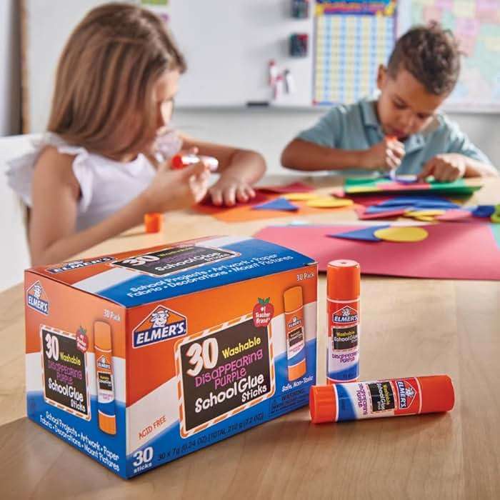 Elmer's Disappearing Purple School Glue Sticks, Washable, 7 Grams, 30 Count - Posters, Back to School, Bulk Pack for Classrooms, #1 Teacher Brand - Image 2