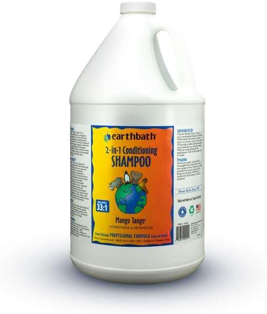 earthbath, Mango Tango 2-in-1 Conditioning Shampoo - Cruelty Free Dog Shampoo and Conditioner, Made in USA, Gentle Dog Conditioner, Best Puppy Shampoo & Puppy Supplies, Safe Dog Wash - 128 Oz (1 Pack) - Image 4