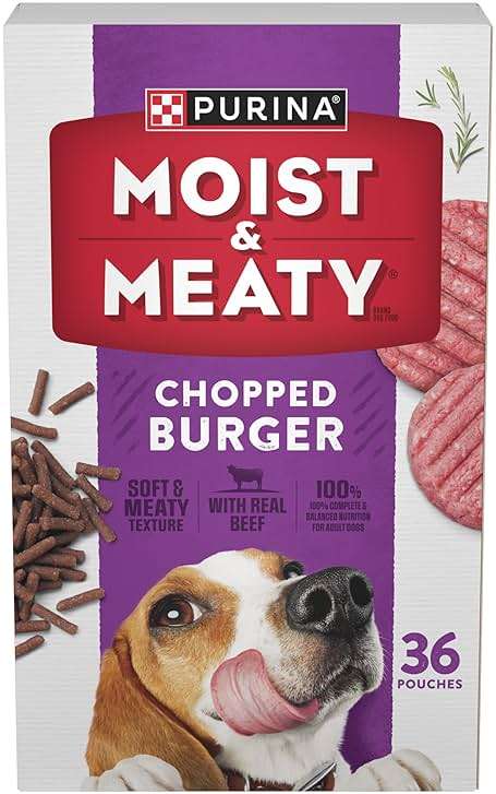 Purina Moist and Meaty Dog Food Chopped Burger Soft Dog Food Pouches - 36 ct. Pouch - Image 1