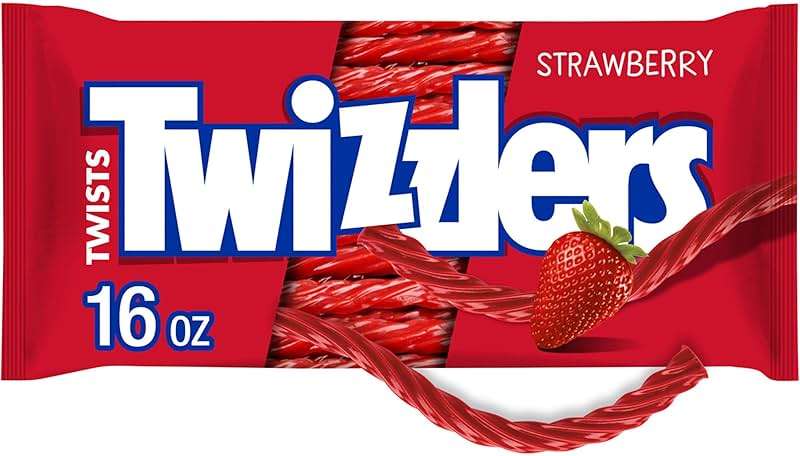 Twizzlers, Twists Strawberry Flavored Licorice Style, Chewy Candy Bag, 16 Ounce - Image 1