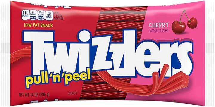 Twizzlers, Pull 'N' Peel Cherry Flavored Licorice Style, Chewy Candy Bag, 14 Ounce - Image 3