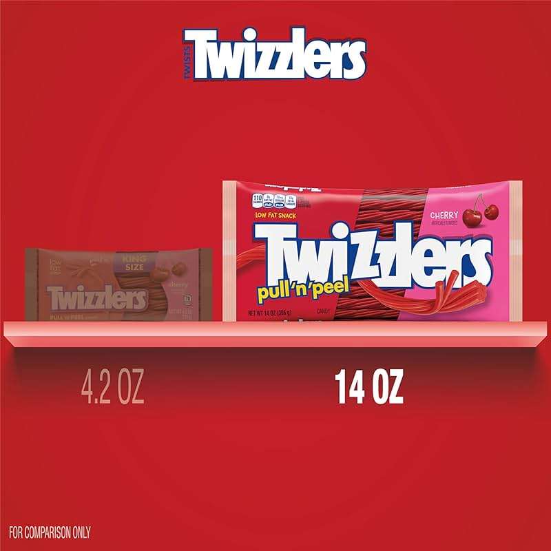 Twizzlers, Pull 'N' Peel Cherry Flavored Licorice Style, Chewy Candy Bag, 14 Ounce - Image 7