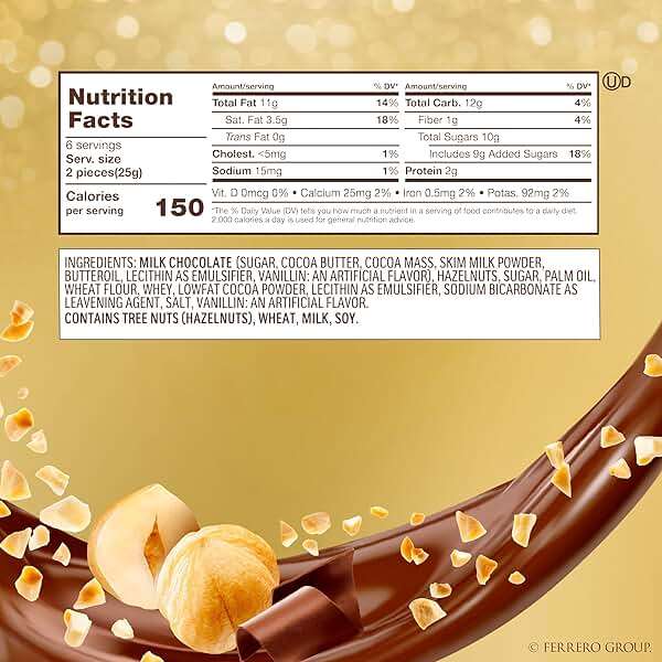 Ferrero Rocher Gourmet Hazelnut Milk Chocolate Gift Box, 12 Individually Wrapped Chocolates, 5.3 oz - Image 2