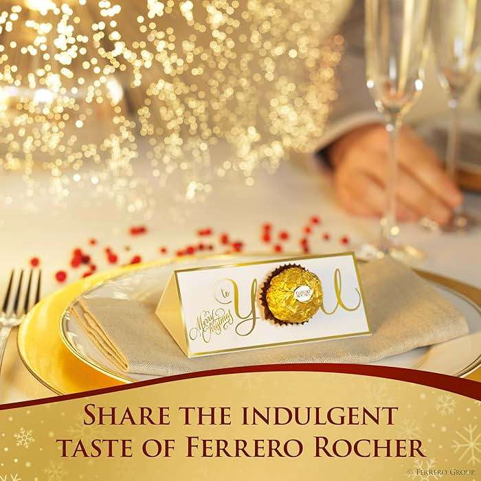 Ferrero Rocher Gourmet Hazelnut Milk Chocolate Gift Box, 12 Individually Wrapped Chocolates, 5.3 oz - Image 5